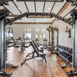 a gym with exercise equipment